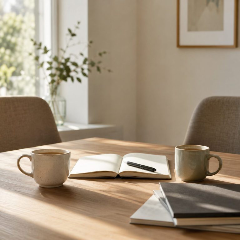 Begegnung ein Tisch mit zwei Kaffeetassen