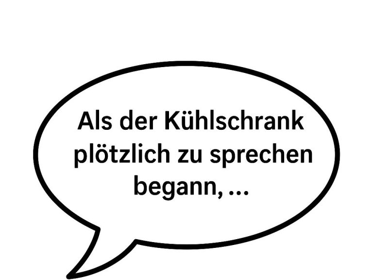 Sprechblase-Geschichtenstarter eine Sprechblase mit einem Satzanfang, um kreatives Schreiben anzuregen